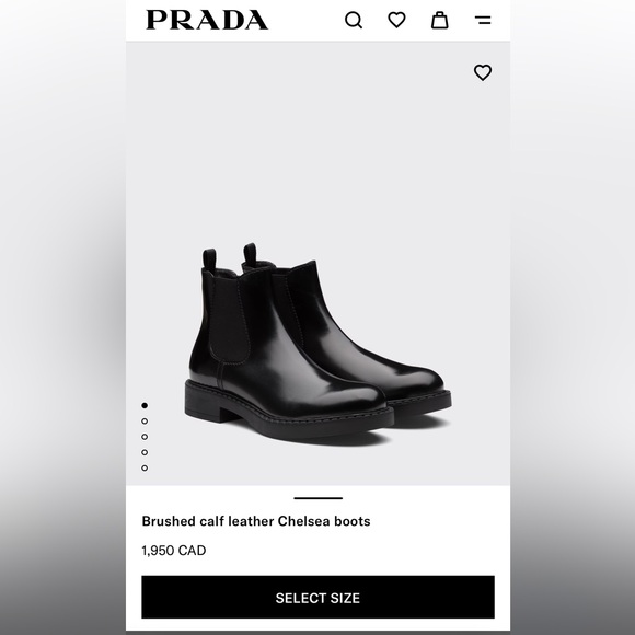 Prada Brushed Leather
Chelsea Boots - Picture 8 of 8